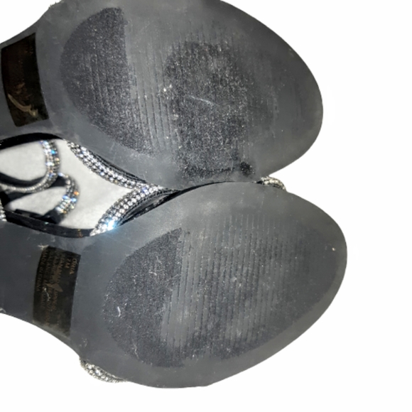Lauren Lorraine Dria High Heel Party Pumps Sandal Crystal jewls Black Size 7 - Picture 7 of 8